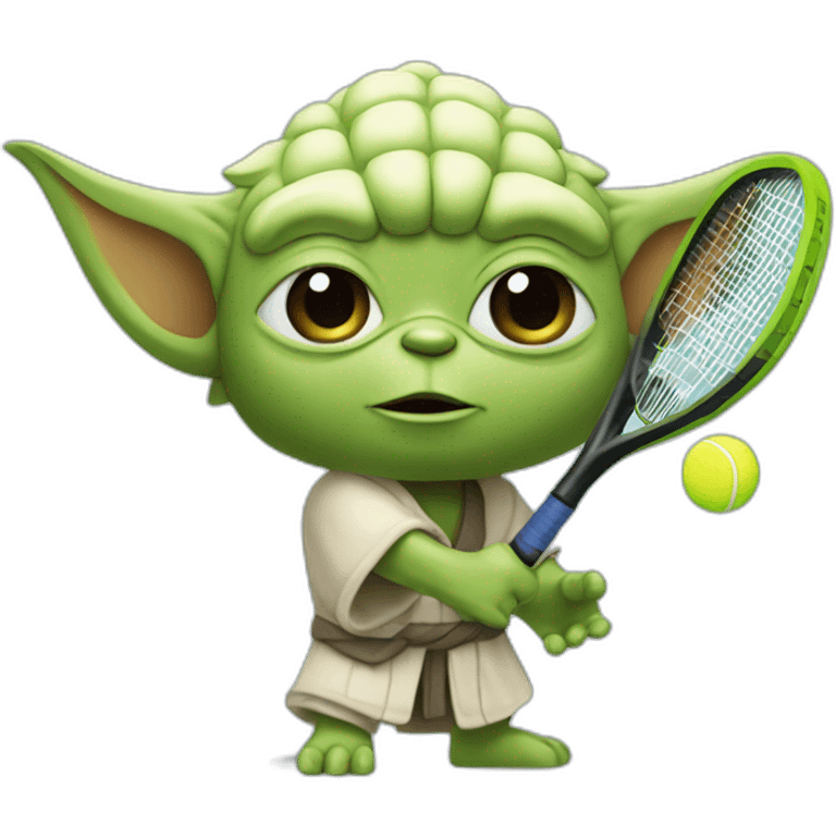 Yoda playing padel tennis with a padel racket emoji