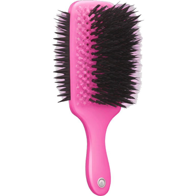 Pink hairbrush emoji