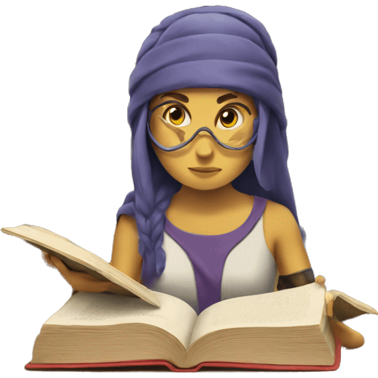 Athena reading a book emoji