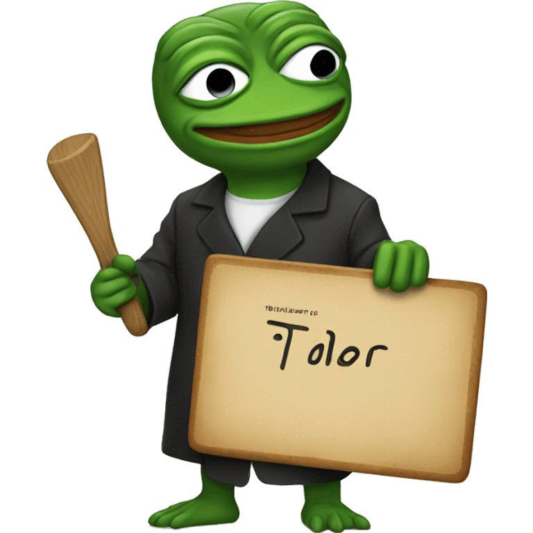 pepe holding board with "TLDR" on it. emoji