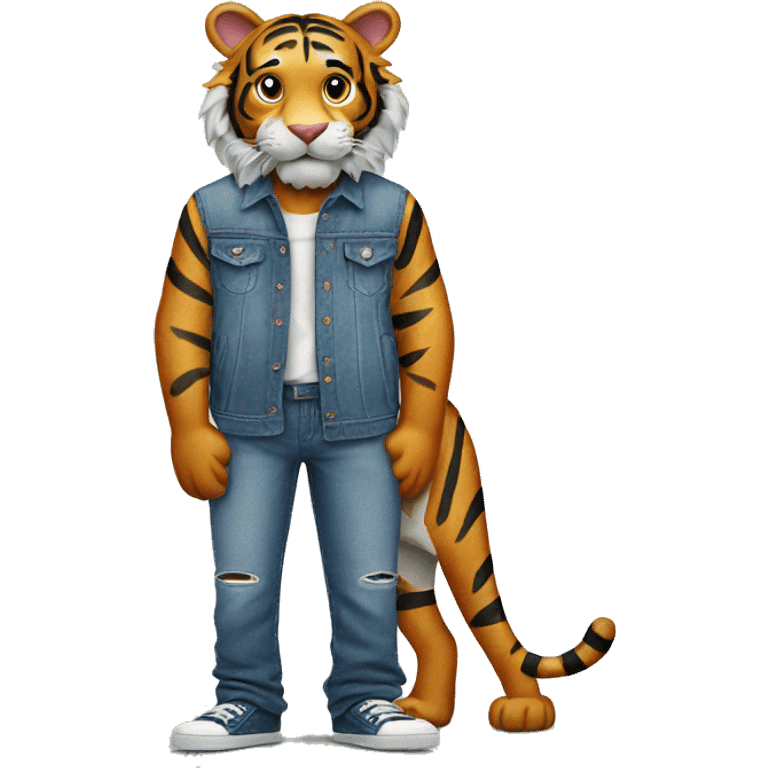 tiger wearing jeans emoji