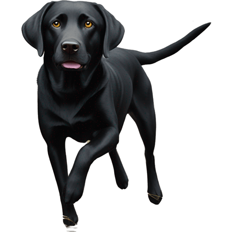 Black lab hunting emoji