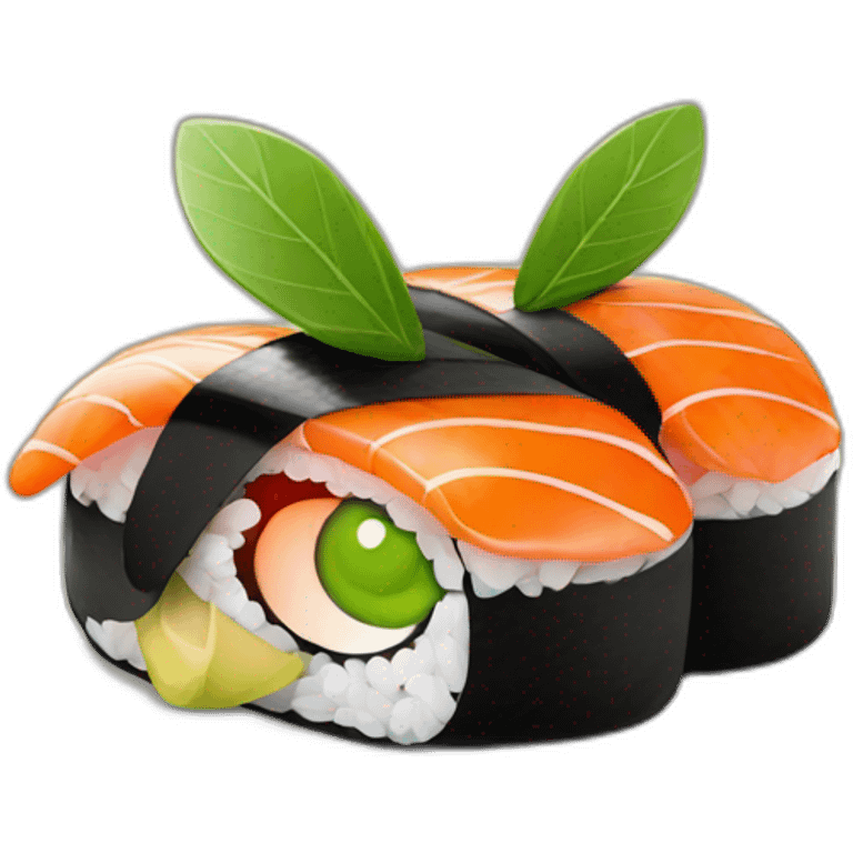 bug-eat-sushi-shining emoji