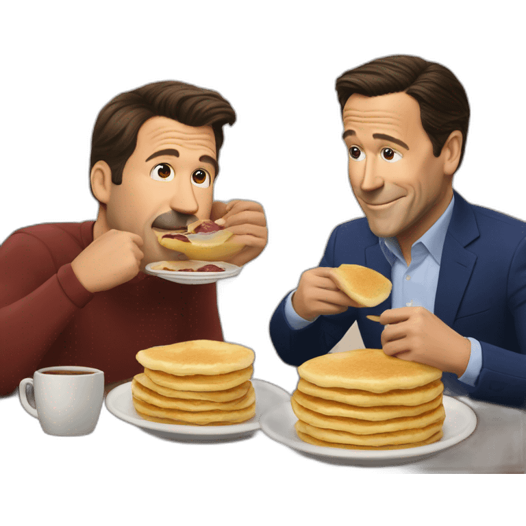 Ted Lasso eating pancakes with Joe Biden  emoji