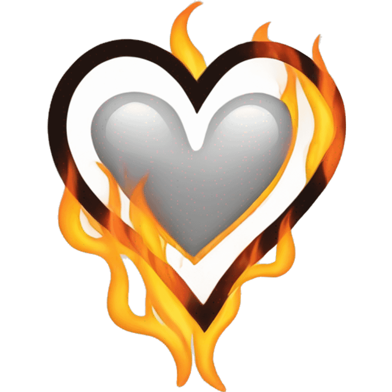 a outlined heart on fire. emoji