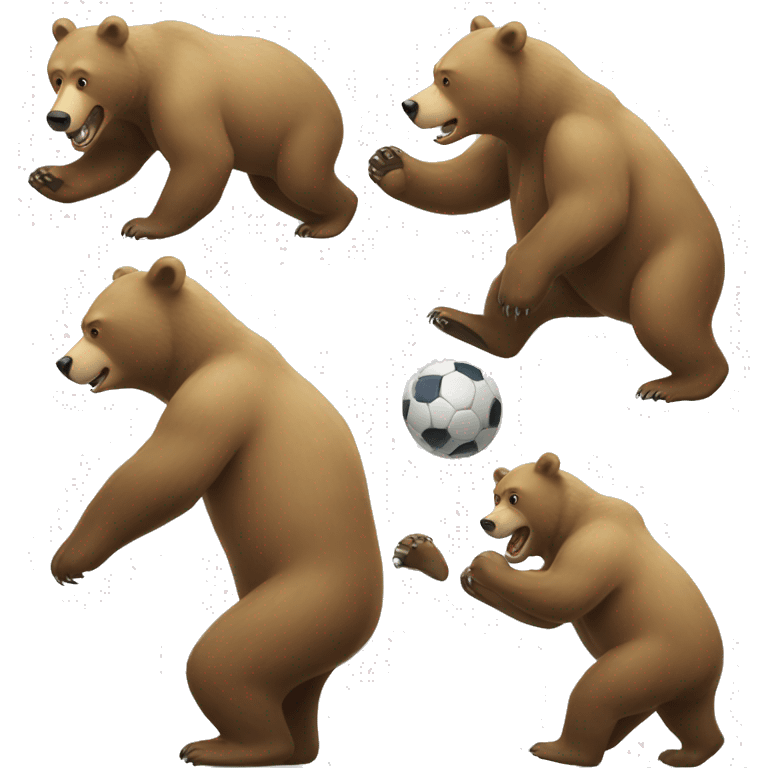 Bear playing futbol emoji