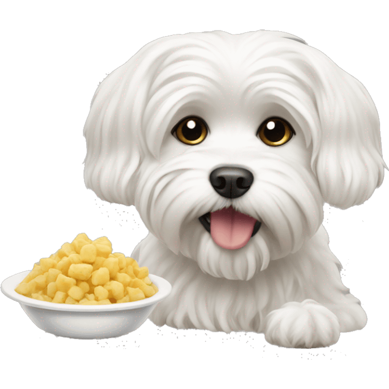 Maltese dog eating  emoji