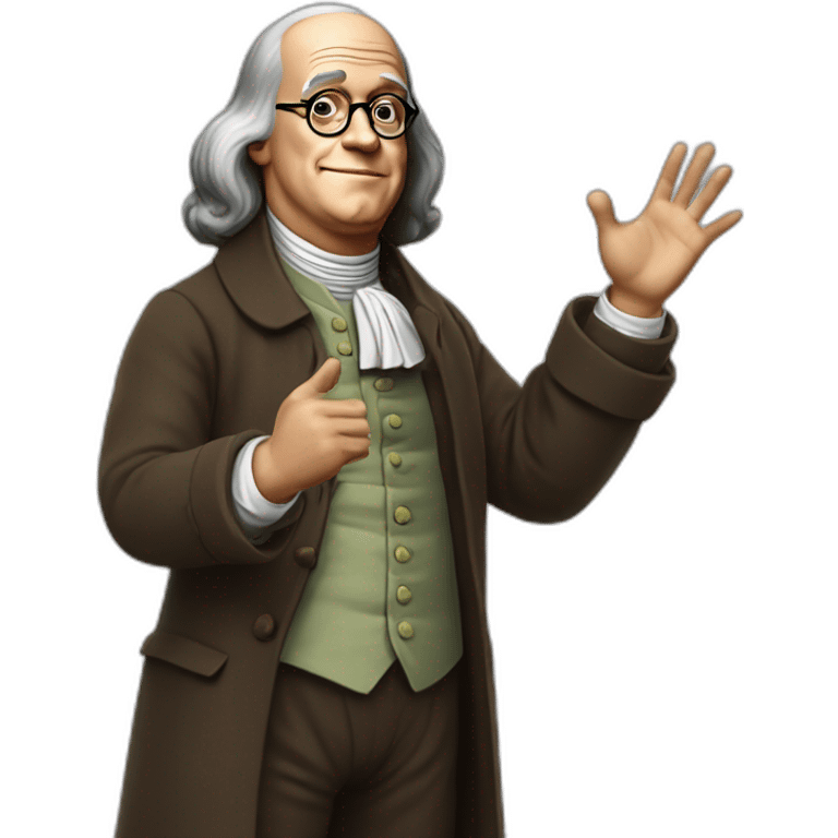 benjamin franklin with an arm up realistic emoji