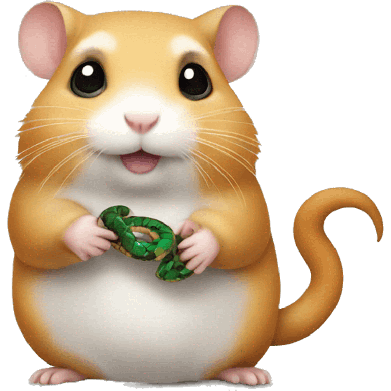 Hamster holding a snake emoji