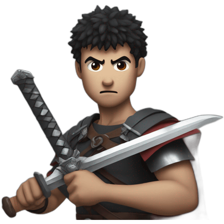 angry berserk guts carrying a huge sword on his shoulder emoji