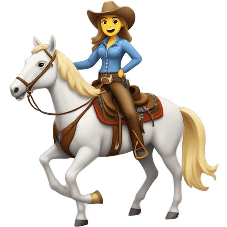 Cowgirl riding a horse ￼ emoji