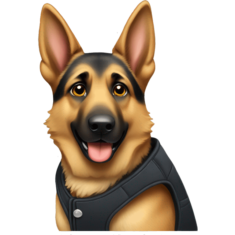 German shepherd with vest emoji