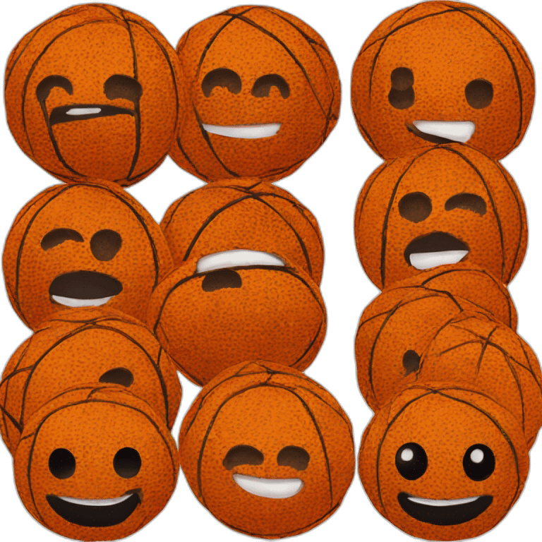 Black and orange ball emoji