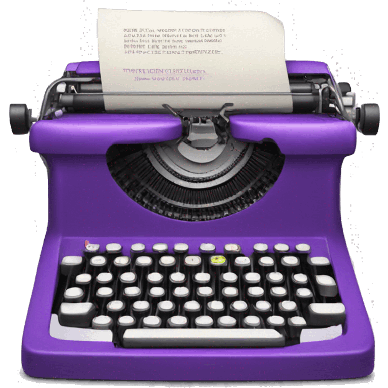 a purple typewriter. the paper coming out of the typewriter has "TypeSpec" written on it. emoji