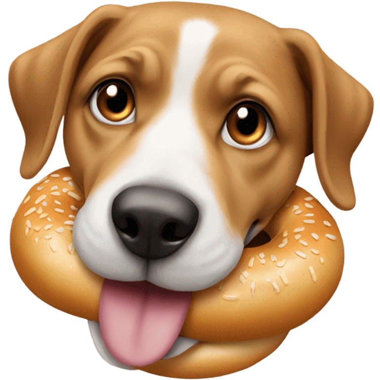 Dog with bagel  emoji