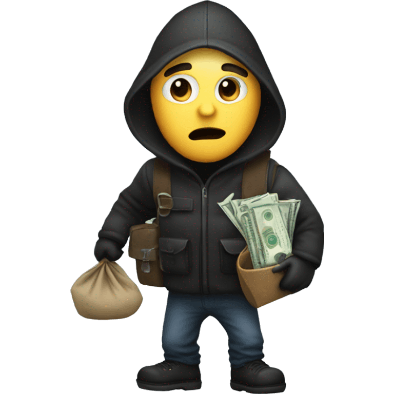 Robber carrying money bag emoji