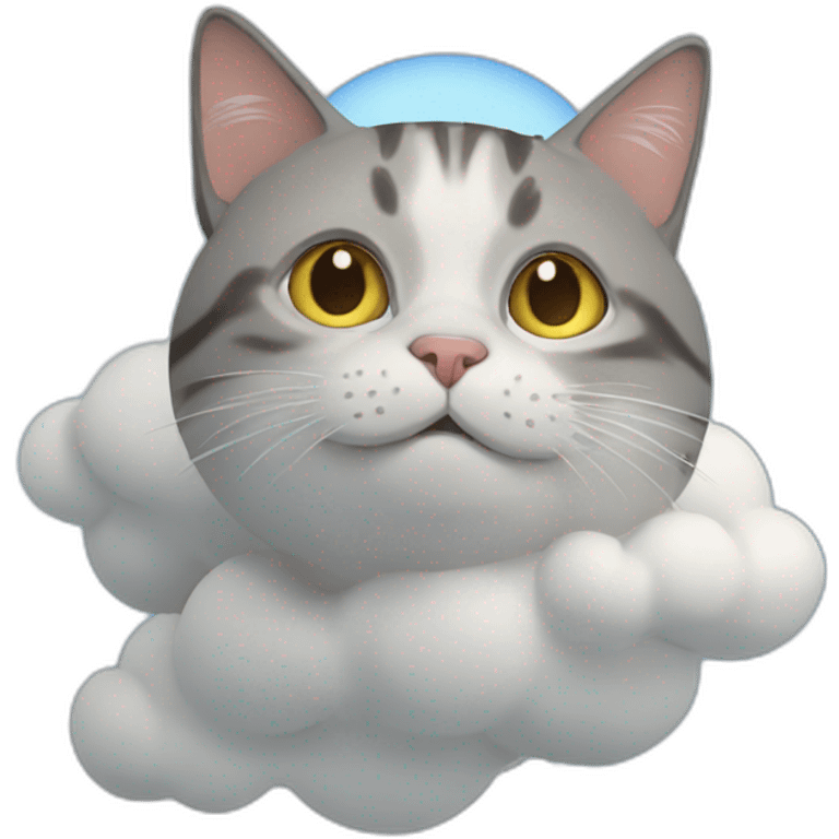 a cat оп a cloud emoji