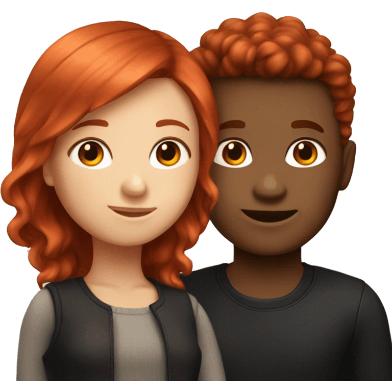 "Emoji of a fair-skinned girl with vibrant red hair and a fair-skinned boy with jet-black hair." emoji