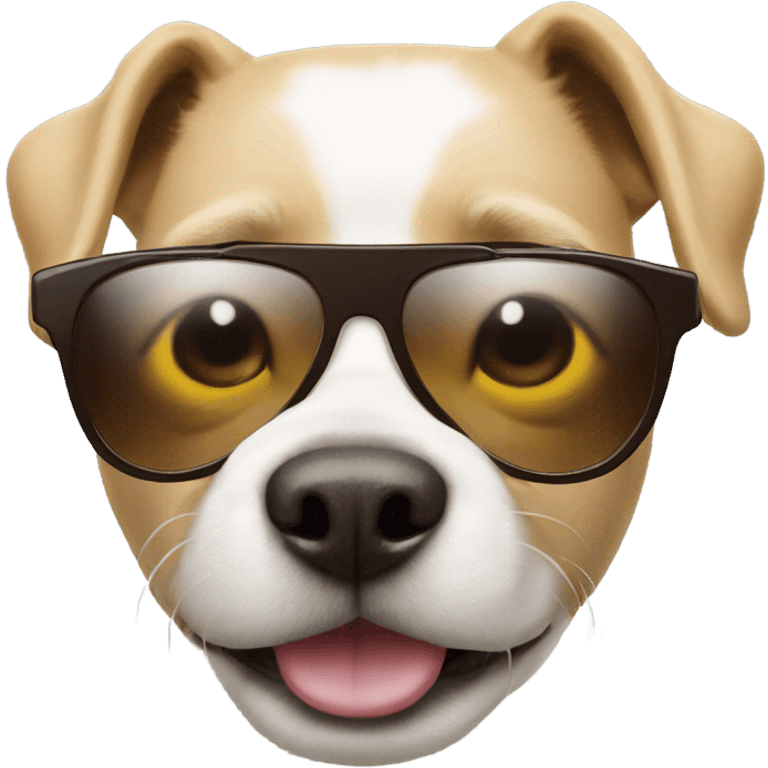 Funny dog wearing sunglasses emoji