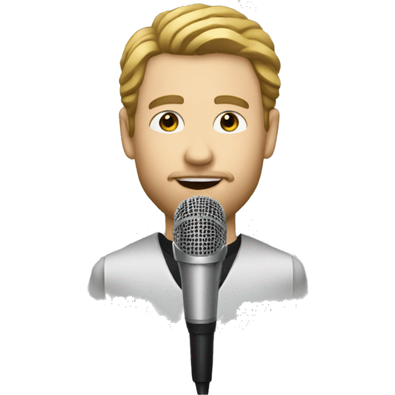 white man singer with microphone emoji