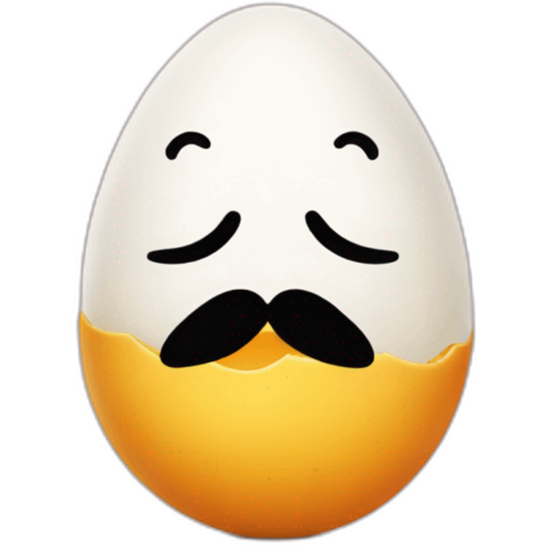 upside down egg with mustache emoji