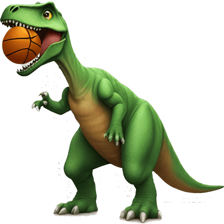 Dinosaur playing basketball  emoji