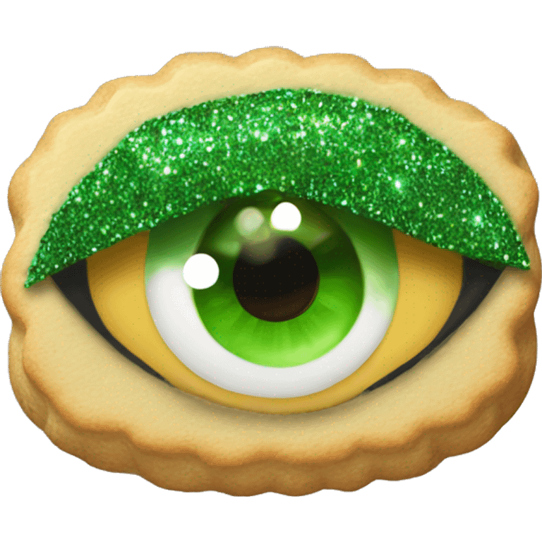 biscuit green eye sparkle emoji