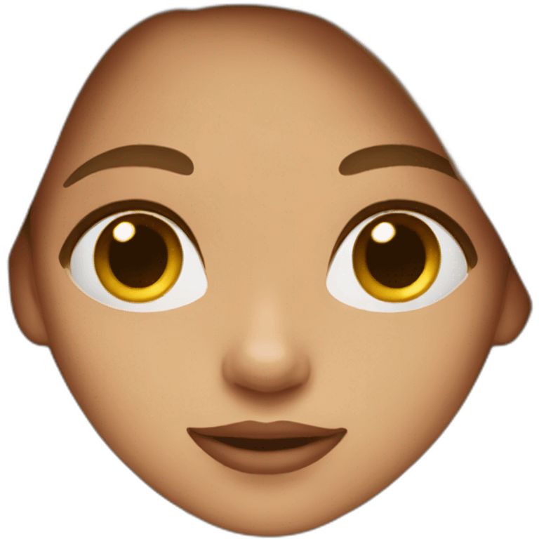 light skin girl in long brown hair with macbook emoji