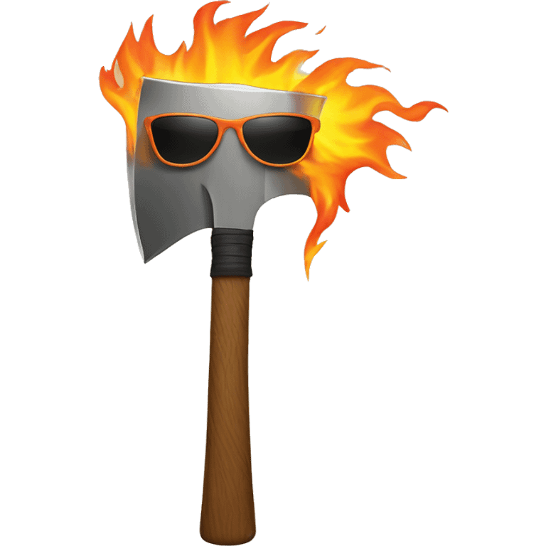 Axe on fire with sunglasses  emoji