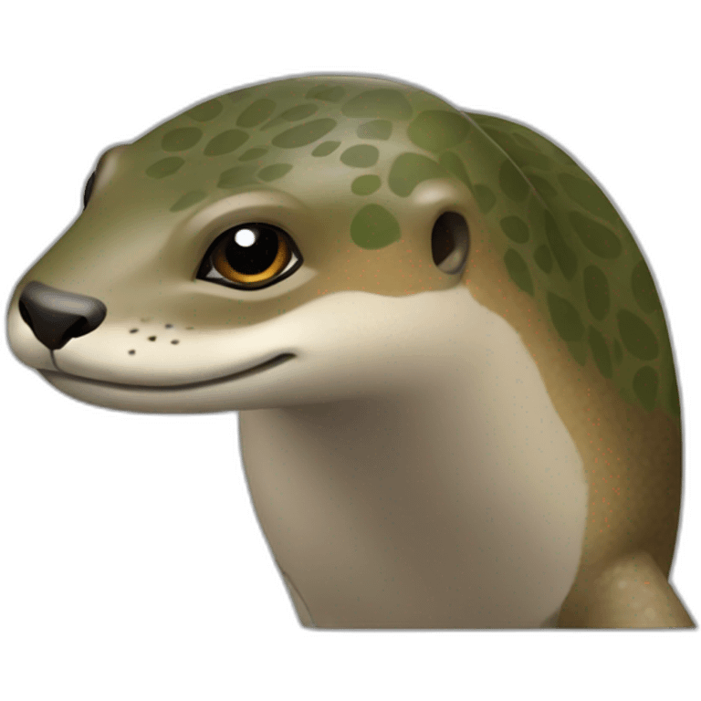 Une loutre sur un lézard emoji