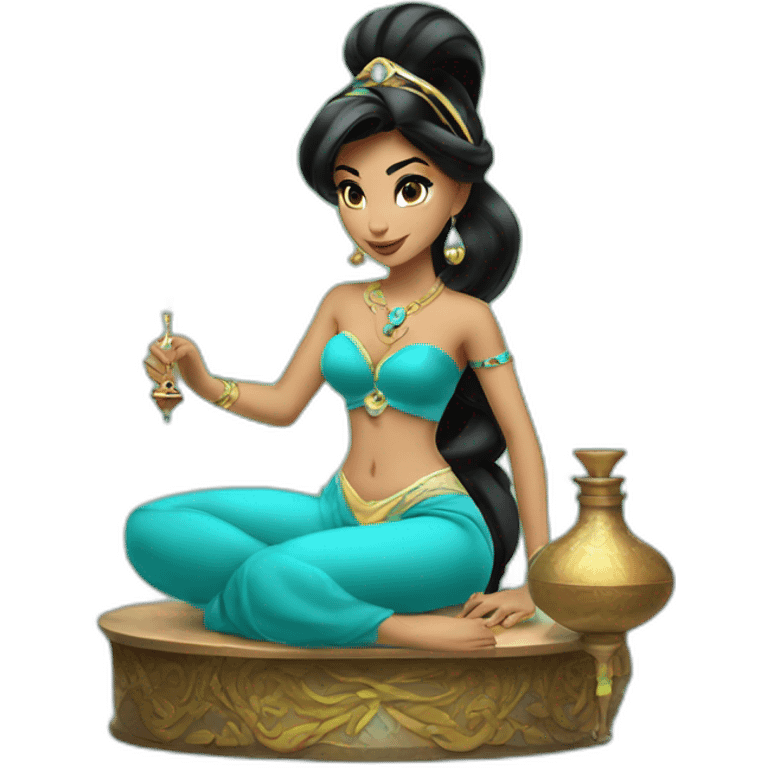 Princess Jasmine with a shisha emoji