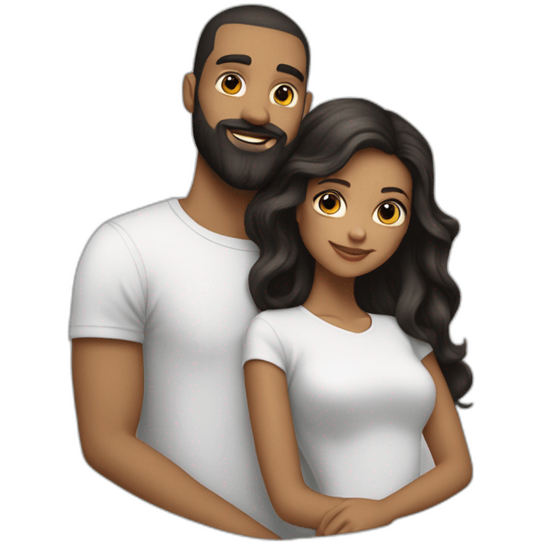 White-man-with-a-smooth-black-hair-cut-fade-and-a-black-beard-kissing-a-white-woman-with-long-brown-waved-hair emoji