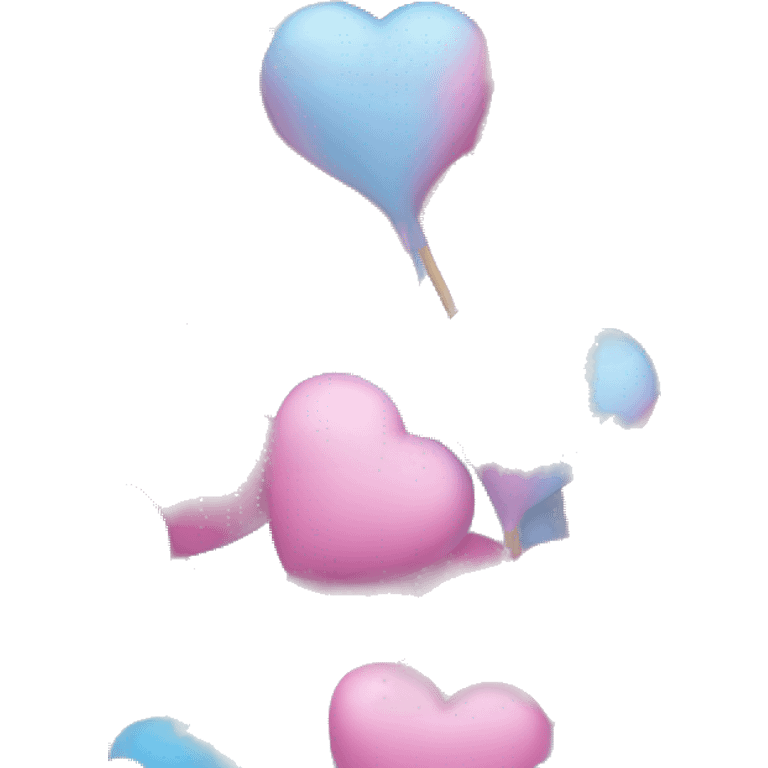 Cotton candy heart pink and blue emoji