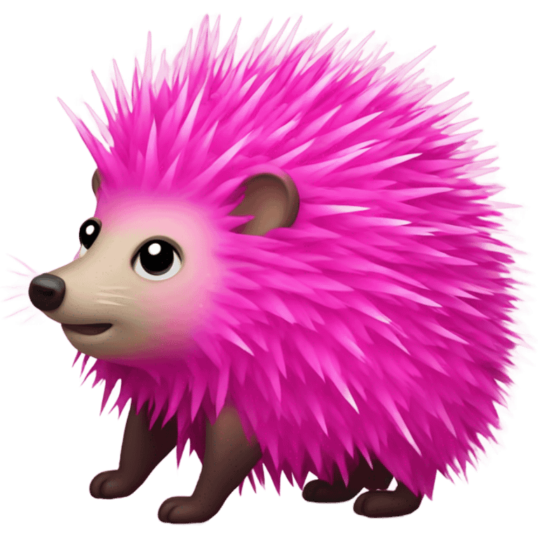 Hot pink porcupine with glitter  emoji