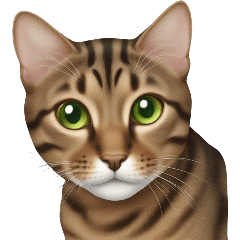 brown tabby cat green eyes  emoji