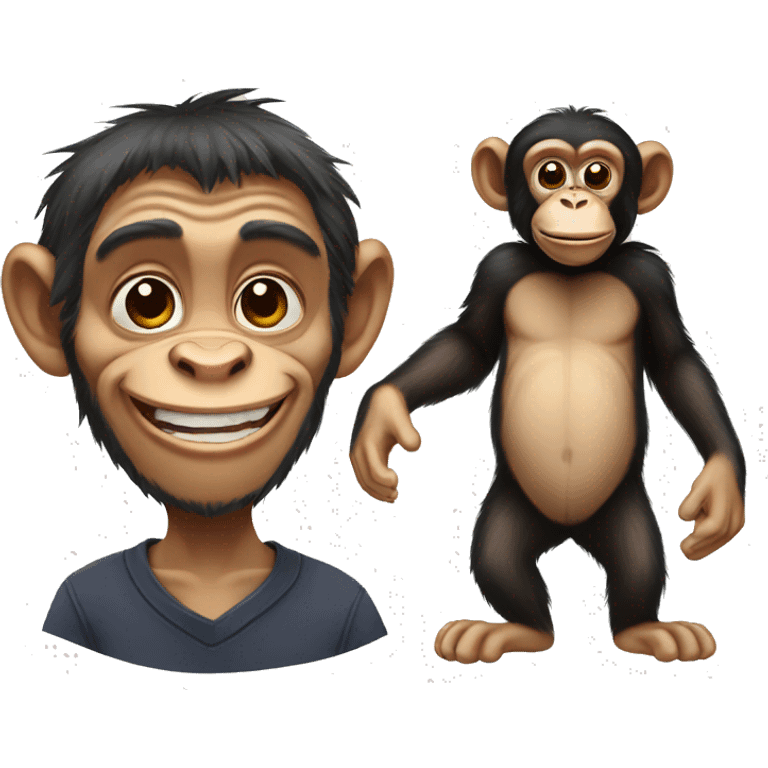 Chimpanzee and mouse emoji