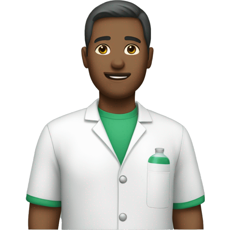 pharmacist wearing green inner shirt emoji