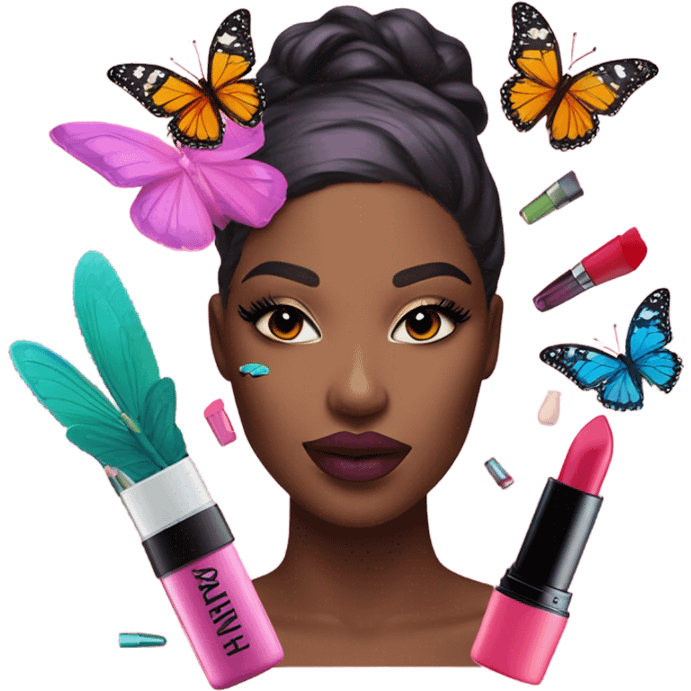 lipstick, butterflies, cosmetics emoji