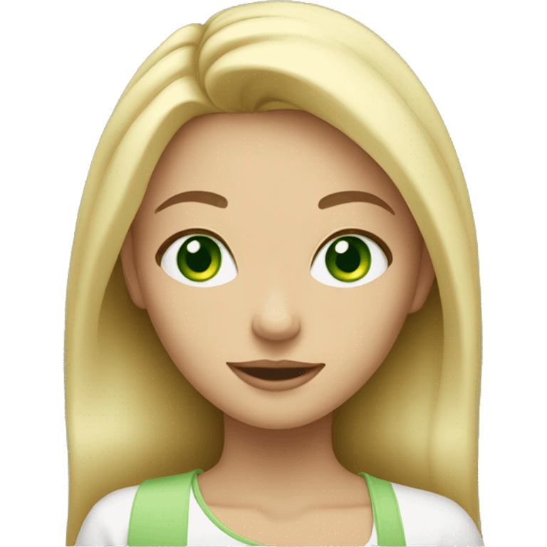 blonde girl with green eyes  emoji