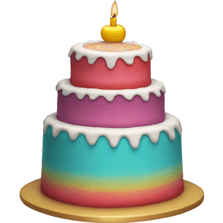 10th anniversay colorful cake emoji