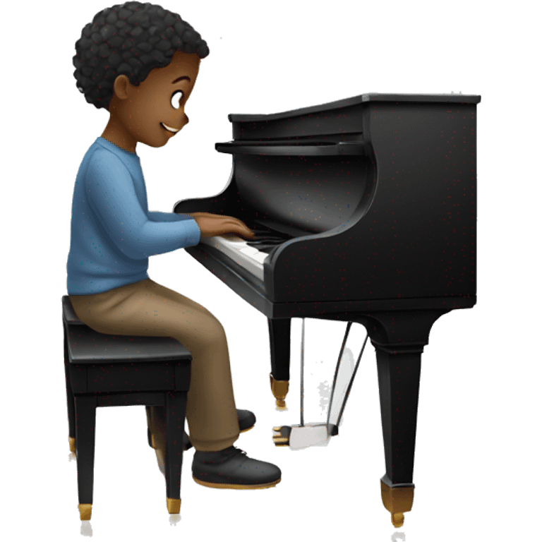 child practicing the piano emoji