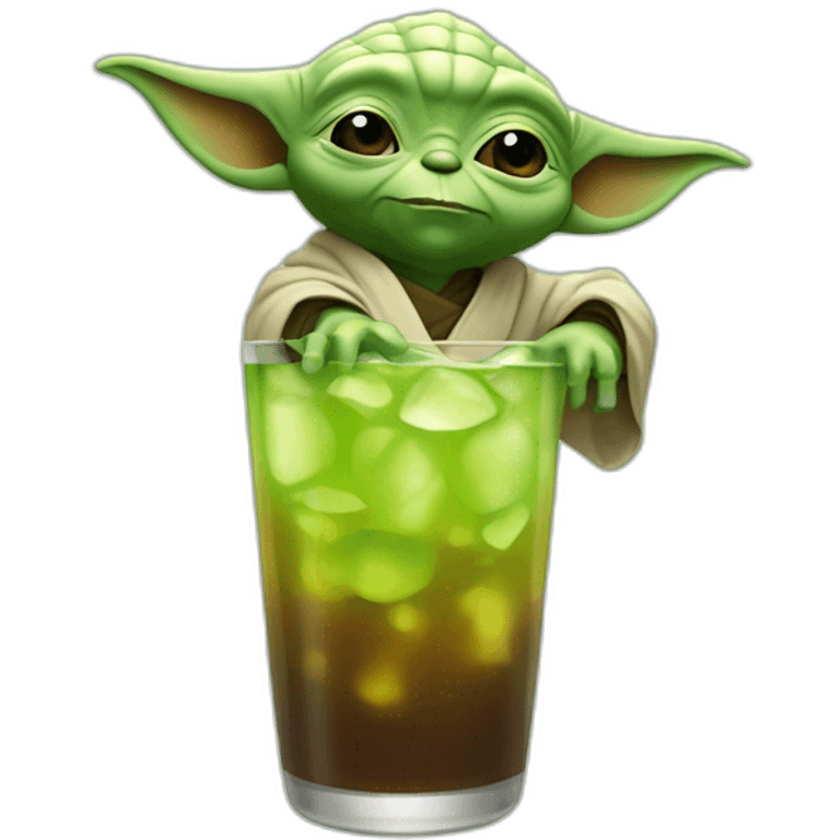 Yoda in drink bieer emoji