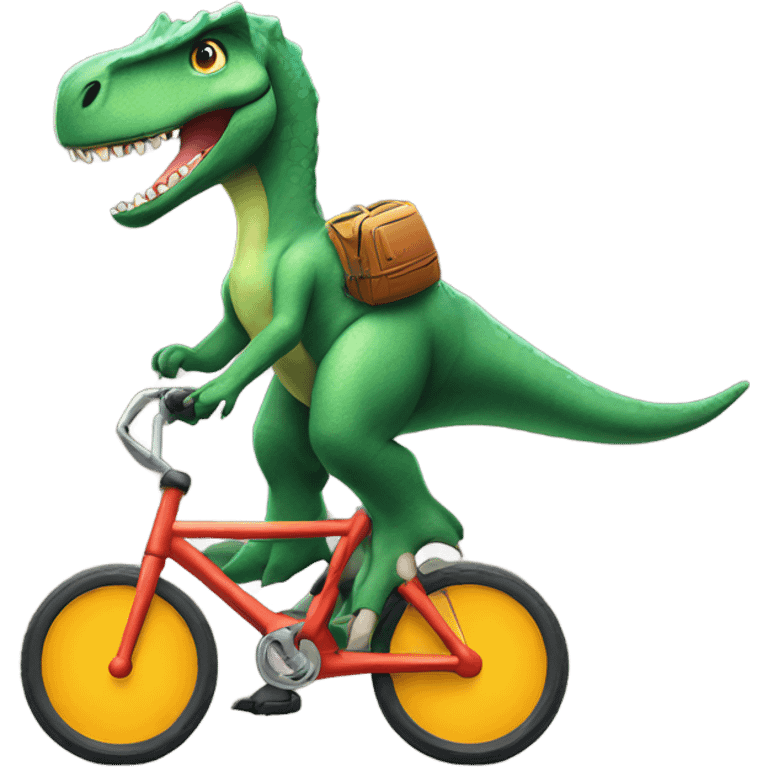 Dinosaur riding bike emoji