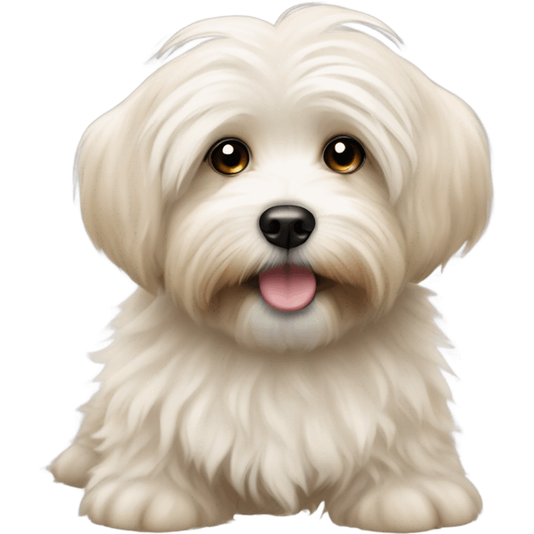 Black and blonde Havanese puppy ￼ emoji