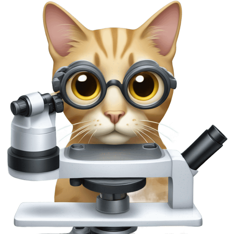 cat using a microscope emoji