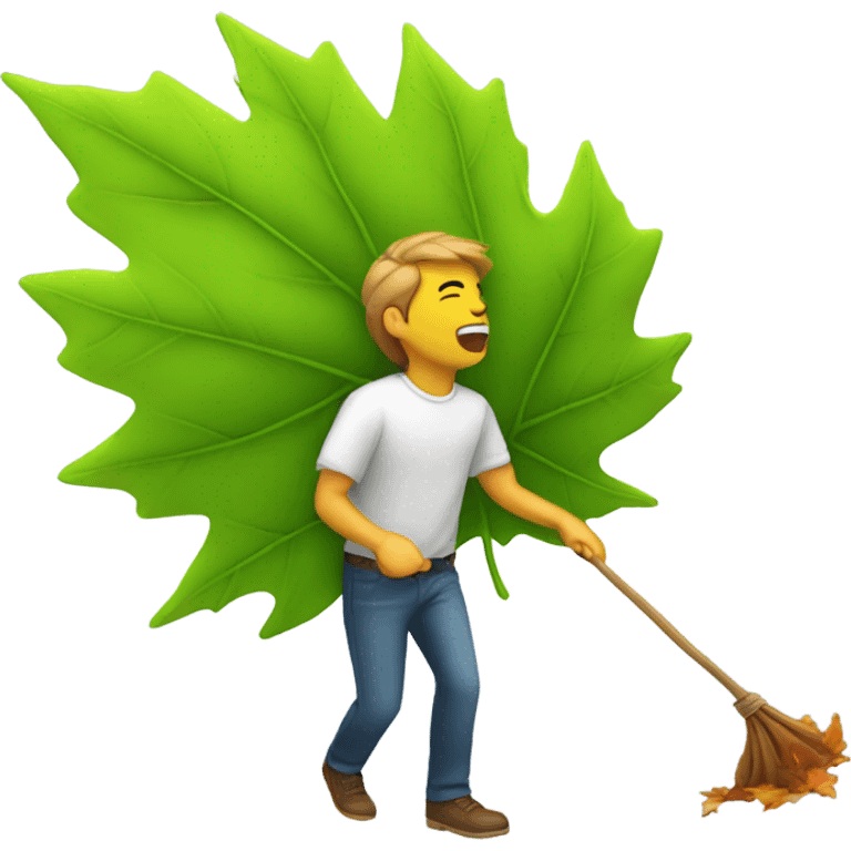 A leaf blowing  emoji