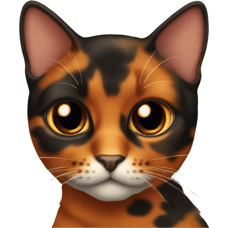 Tortoiseshell cat half her face orange and half black emoji