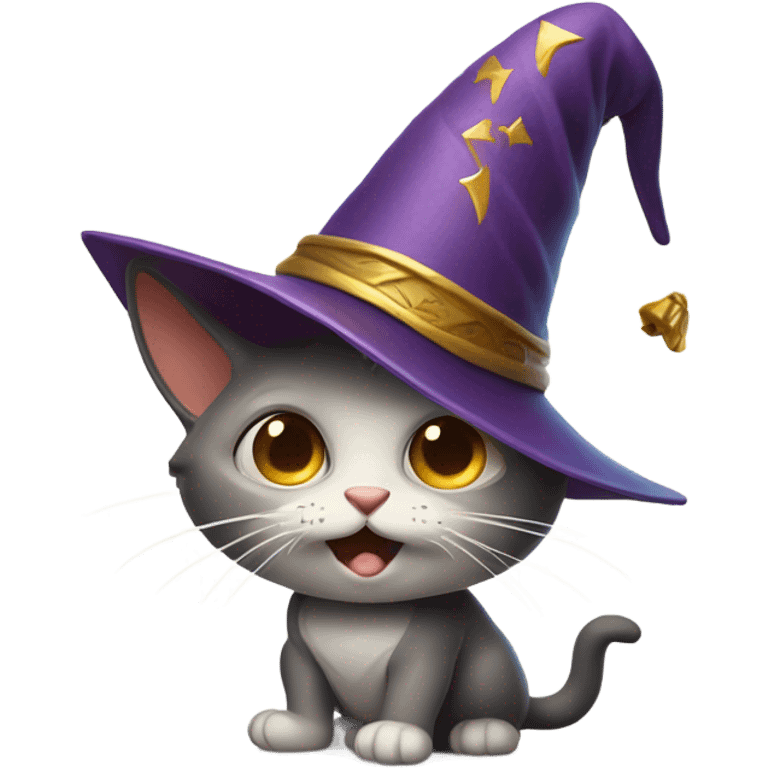 Laughing wizard cat emoji