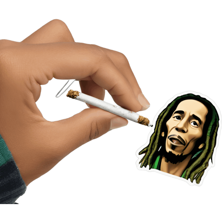 Bob Marley smoking a joint emoji