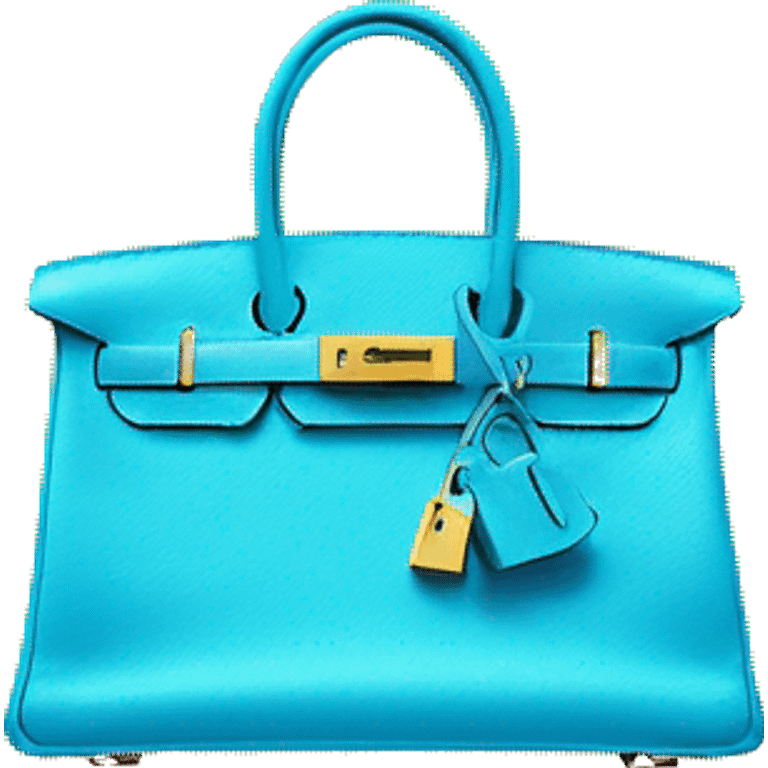 Cyan blue birkin with gold accents and Hermes twillys  emoji